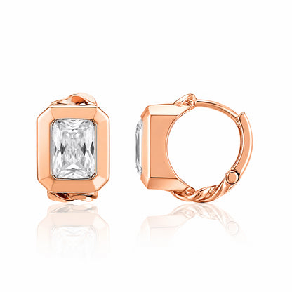 Regal Rose Radiance Silver Statement Earrings