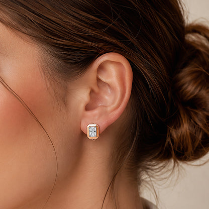 Regal Rose Radiance Silver Statement Earrings