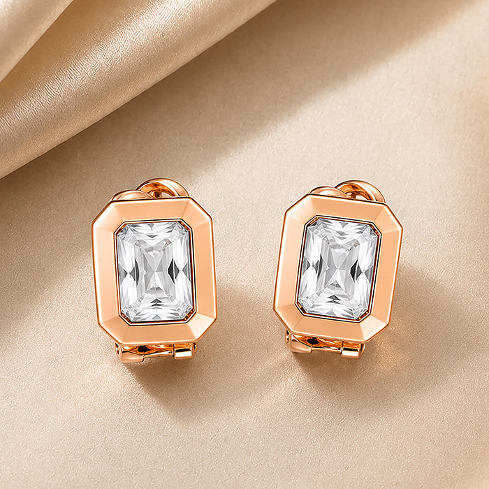 Regal Rose Radiance Silver Statement Earrings