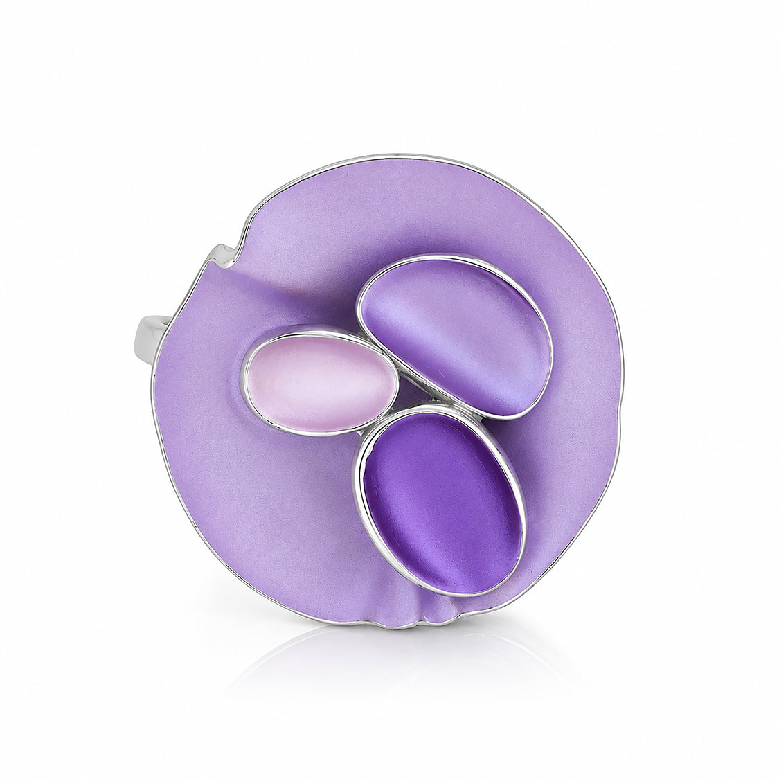 Lavender Lily Pad Enamel Cocktail Ring