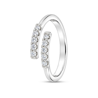 Double Row Crystal Wrap Sterling Silver Toe Ring