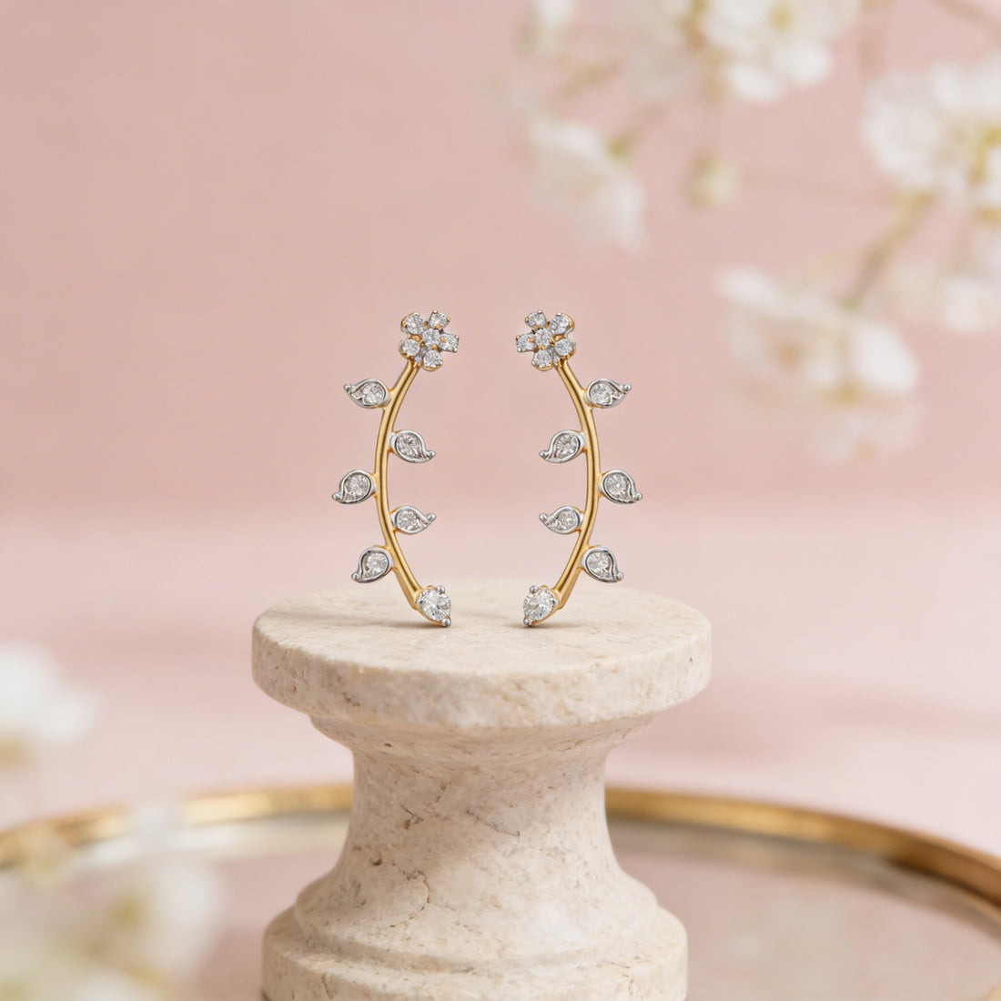 Twisting Bloom 925 Sterling Silver Statement Earrings for Women