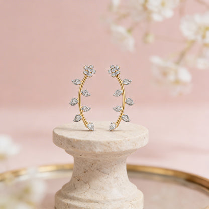 Twisting Bloom 925 Sterling Silver Statement Earrings for Women