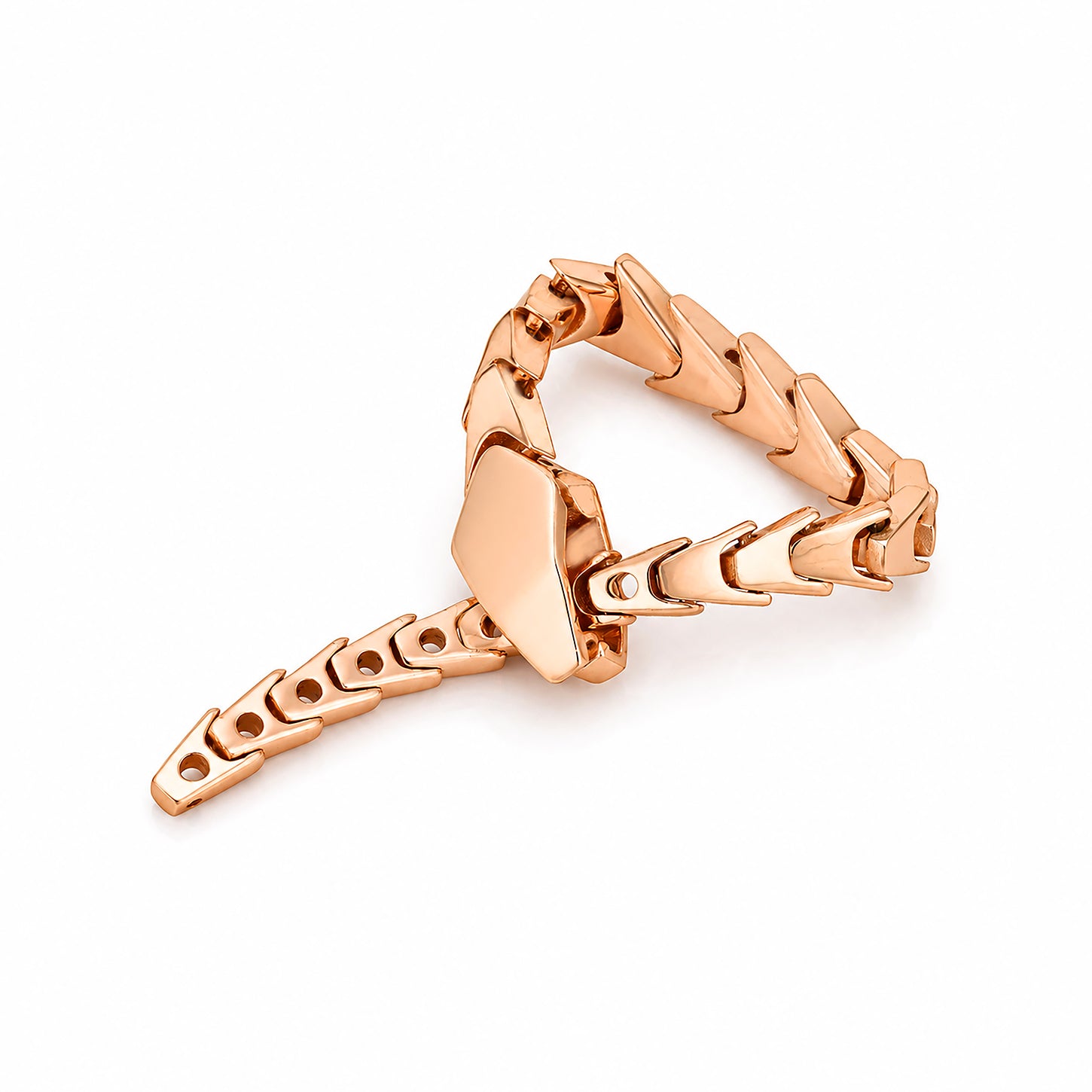 Viper Scale Articulated Rose Gold 925 Silver Ring