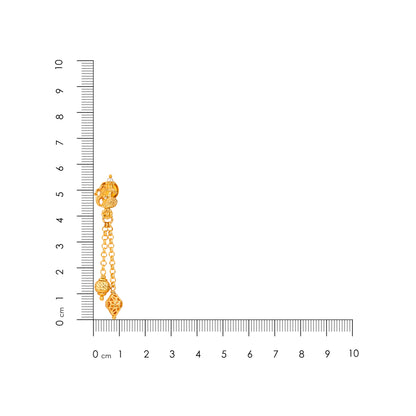 Golden Royal Peacock Dual Chain Dangle 925 Sterling Silver Earring for Women