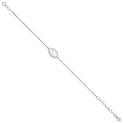 Shine Oval Halo 925 Sterling Silver Bracelet for women