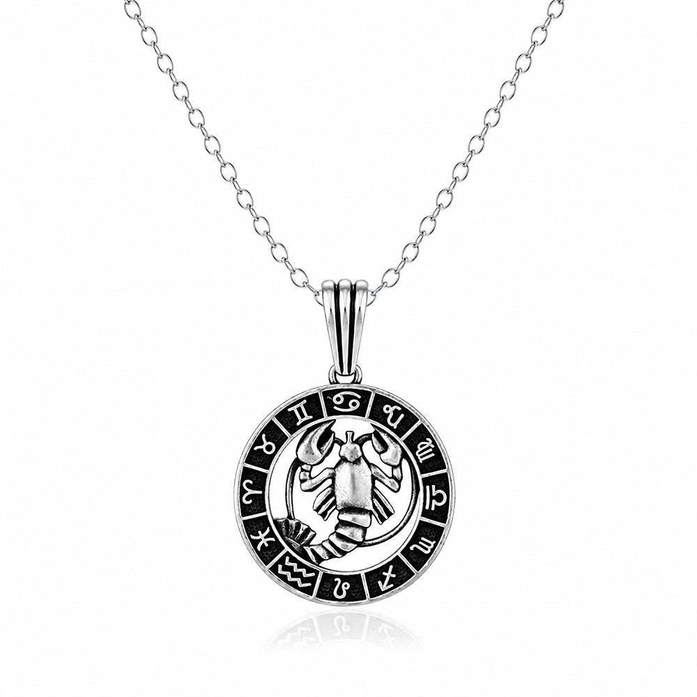 Cancer Zodiac Silver Rakhi Pendant