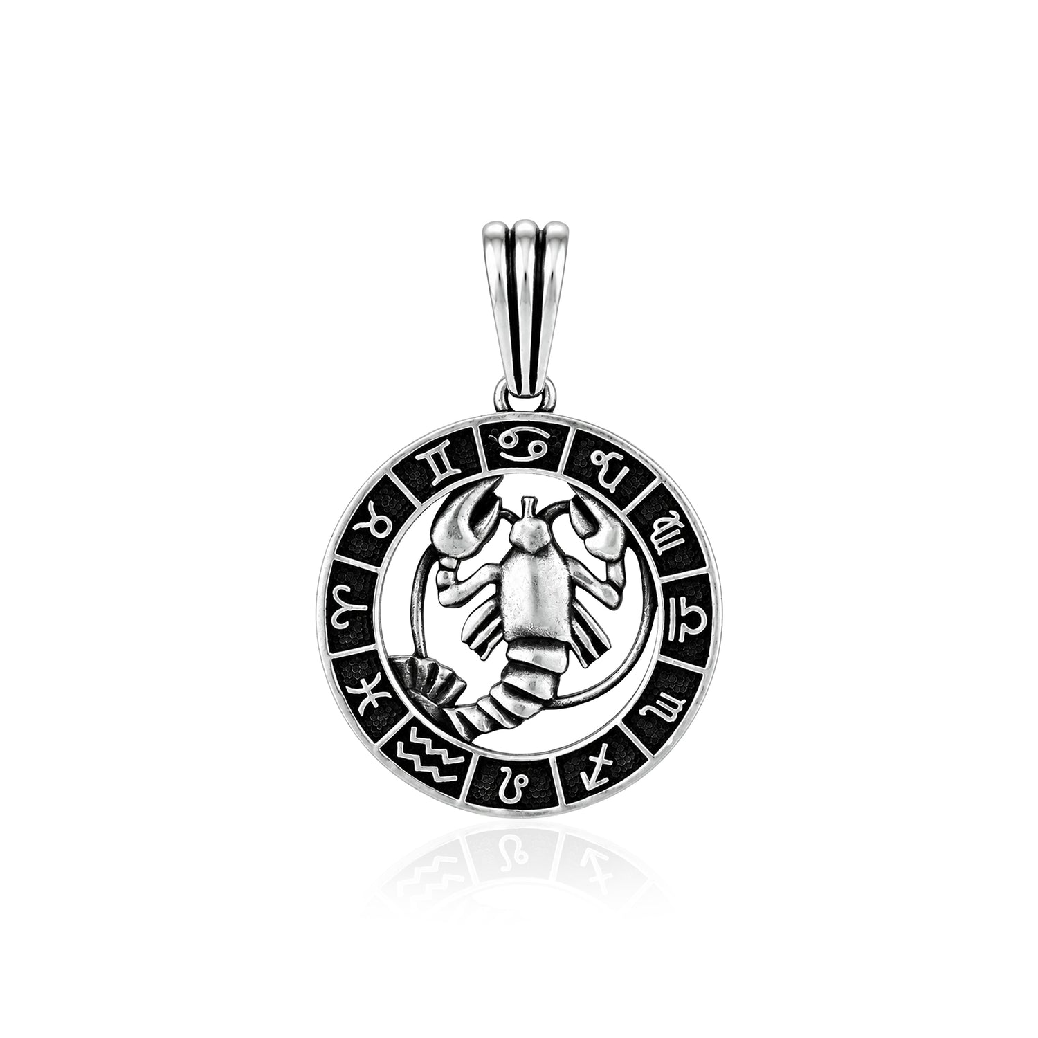 Cancer Zodiac Silver Rakhi Pendant