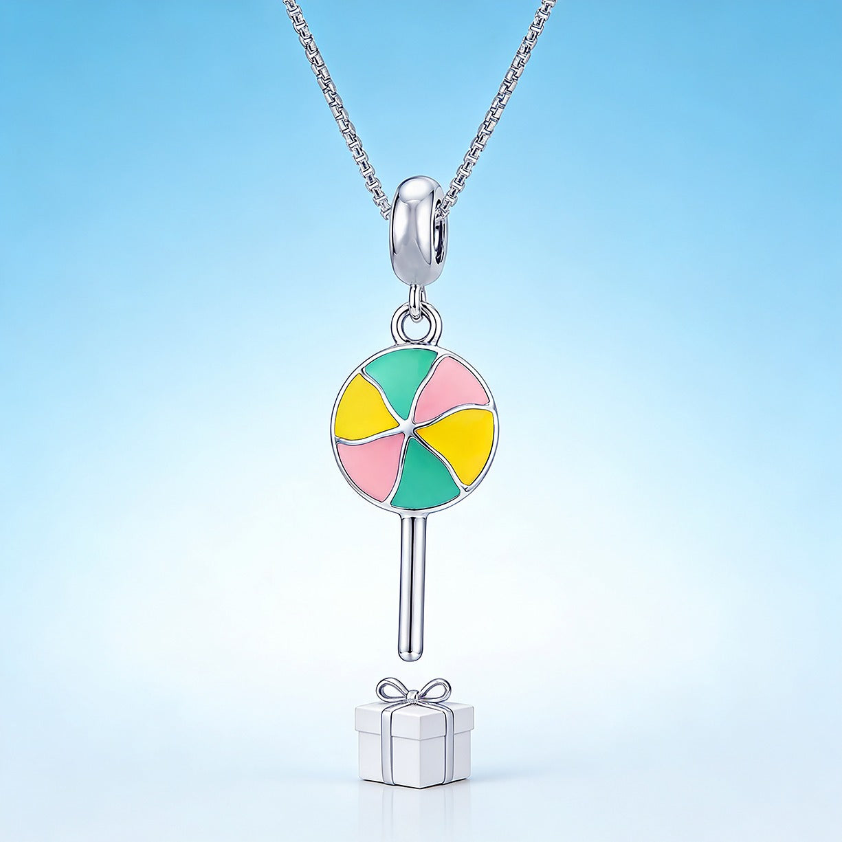 Candy Swirl 925 Sterling Silver Charm Pendant
