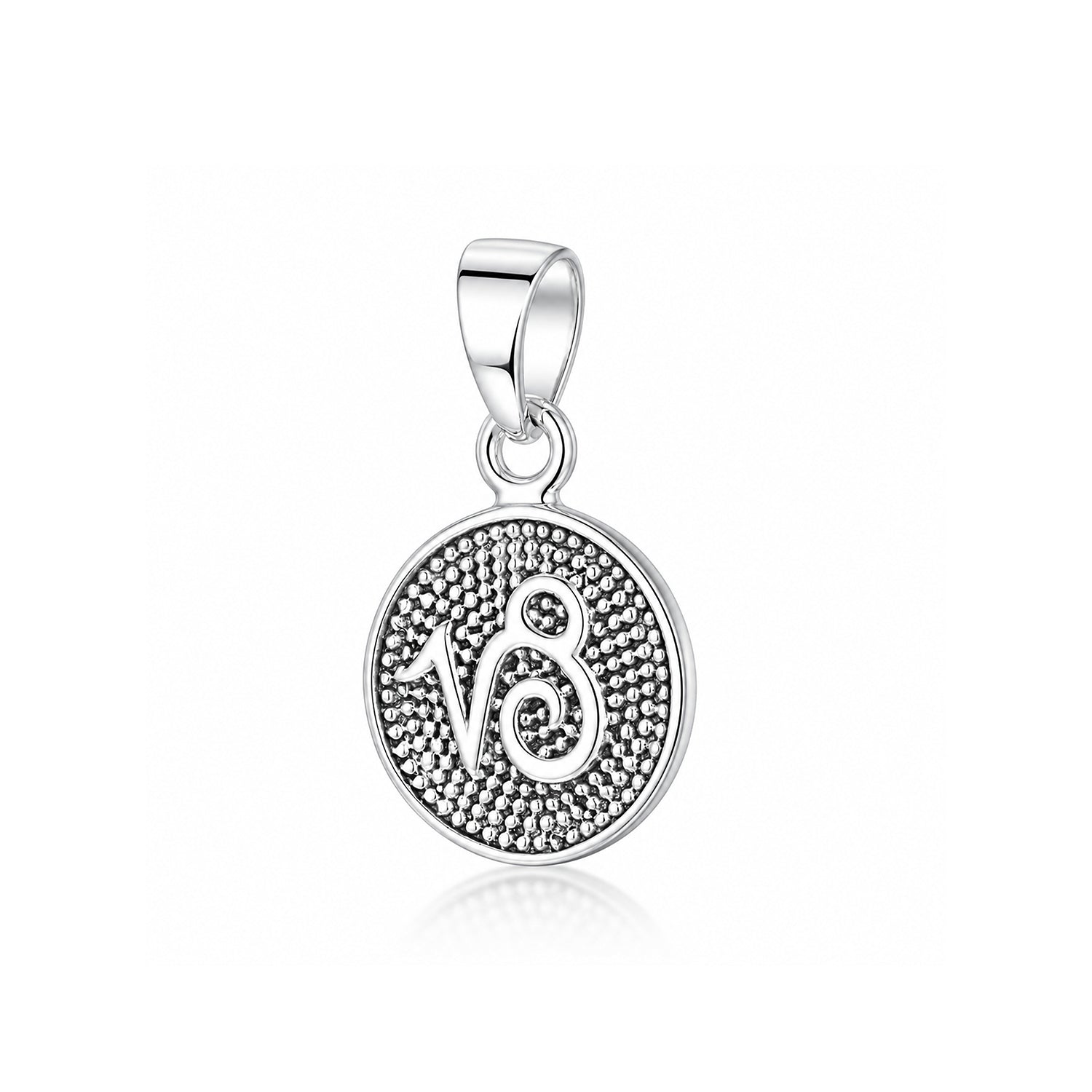Capricorn Zodiac Medallion 925 Sterling Silver Pendant