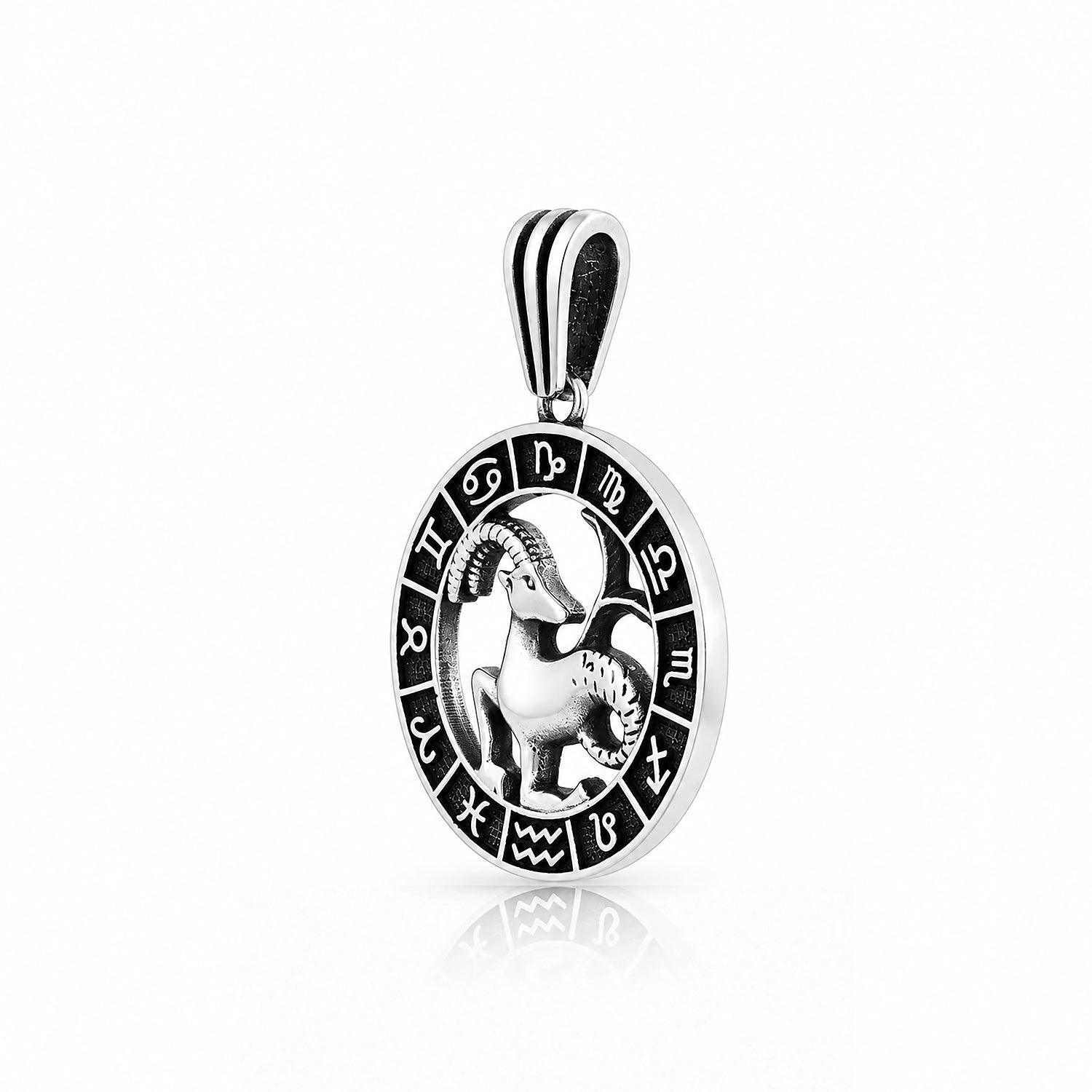 Capricorn Zodiac Silver Pendant