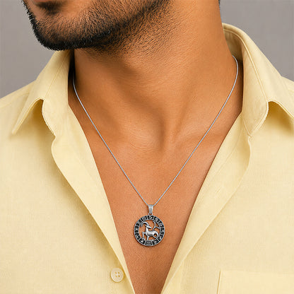 Capricorn Zodiac Silver Pendant