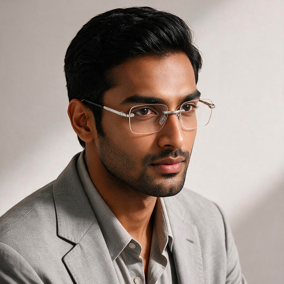 Cartier Rimless Eyeglasses Silver