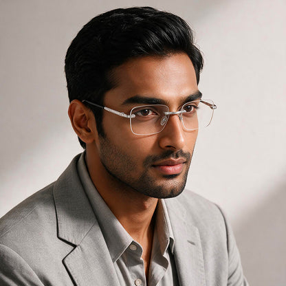 Cartier Rimless Eyeglasses Silver