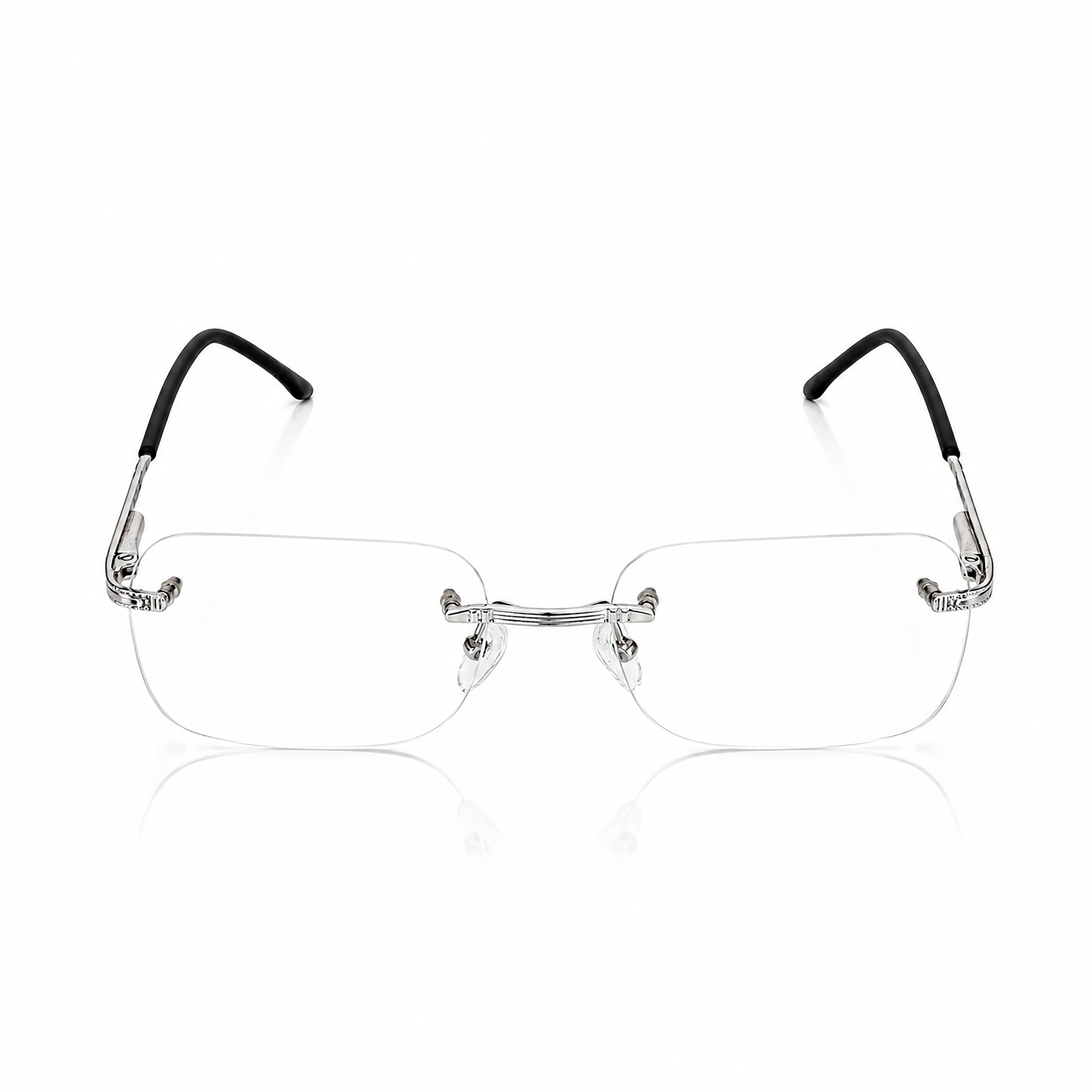 Cartier Rimless Oval Eyeglasses Silver