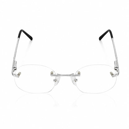 Cartier Rimless Oval Eyeglasses Silver