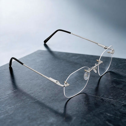 Cartier Rimless Oval Eyeglasses Silver
