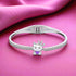 Cartoon Cat Crystal Pave Silver Kada