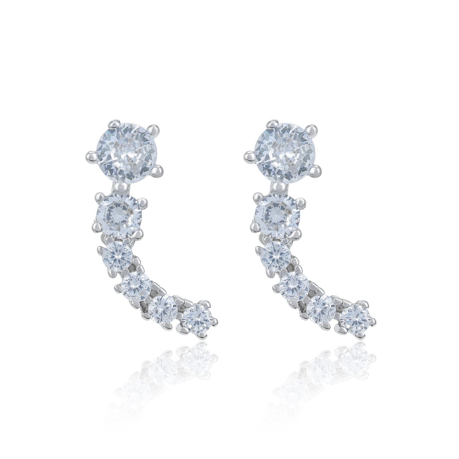 Diamond earrings on a white background