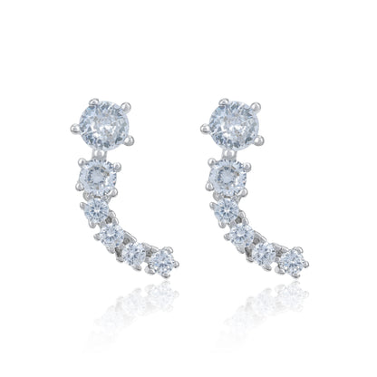 Diamond earrings on a white background