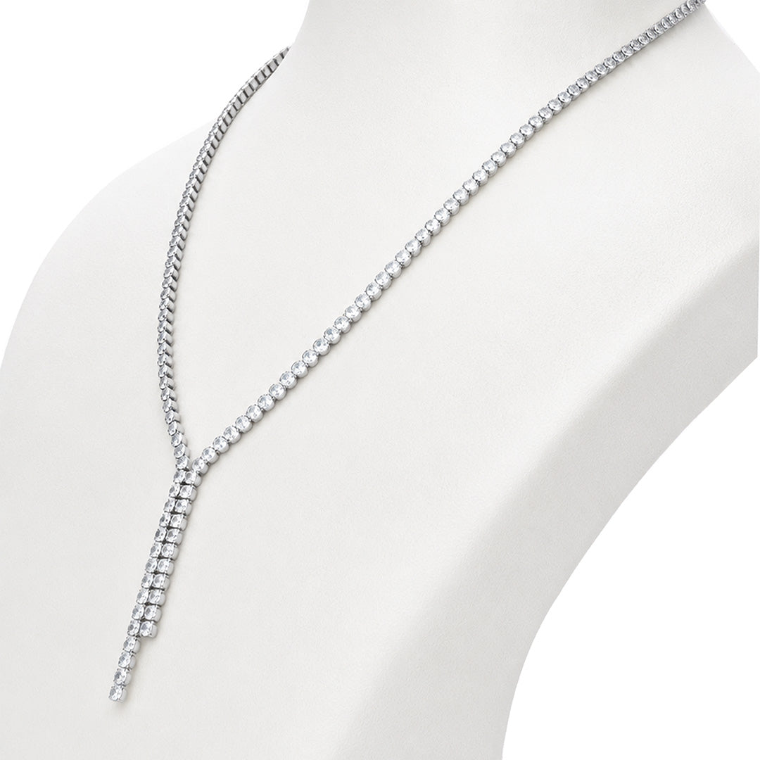 Celeste Cascade Silver Drop Necklace