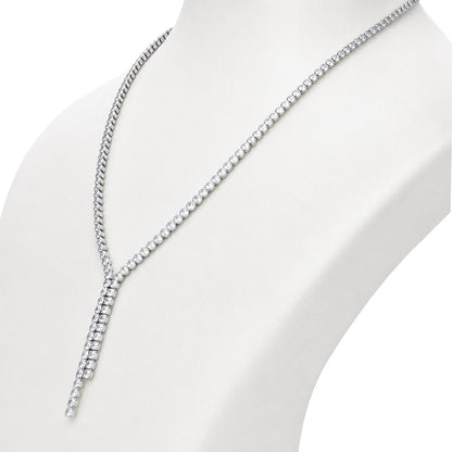 Celeste Cascade Silver Drop Necklace