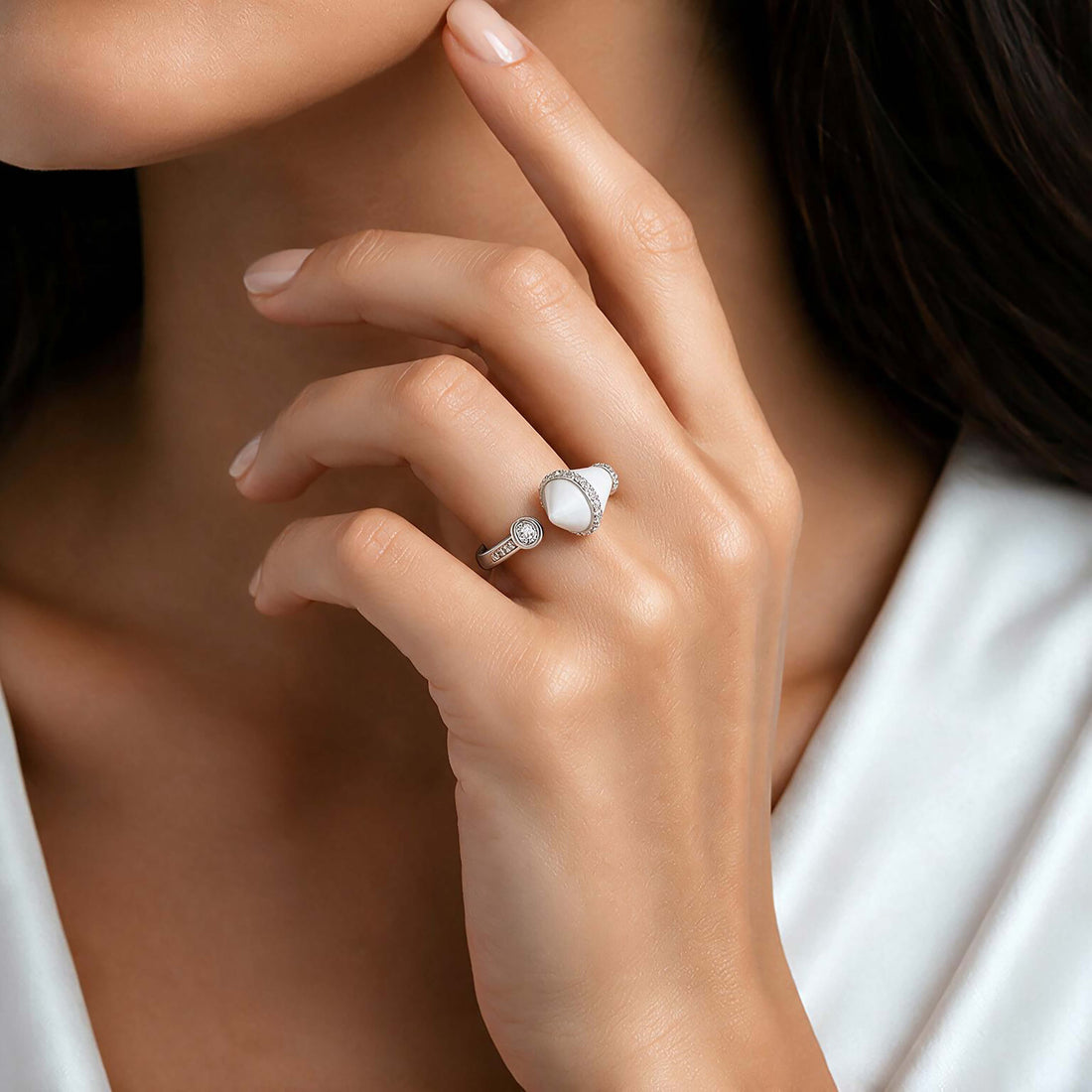 Celestial Halo Embrace 925 Sterling Silver Ring