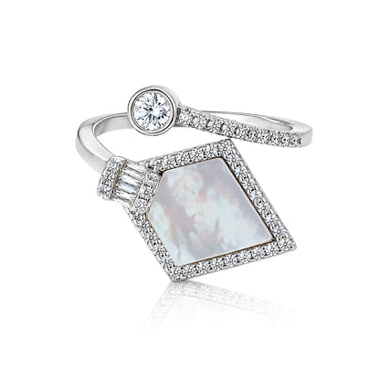 Celestial Mother Of Pearl 925 Sterling Silver Ring for Women