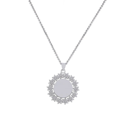 Celestial Bloom 925 Sterling Silver Stone Frame Pendant