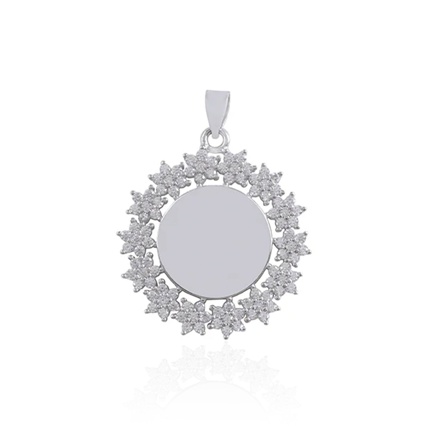 Celestial Bloom 925 Sterling Silver Stone Frame Pendant