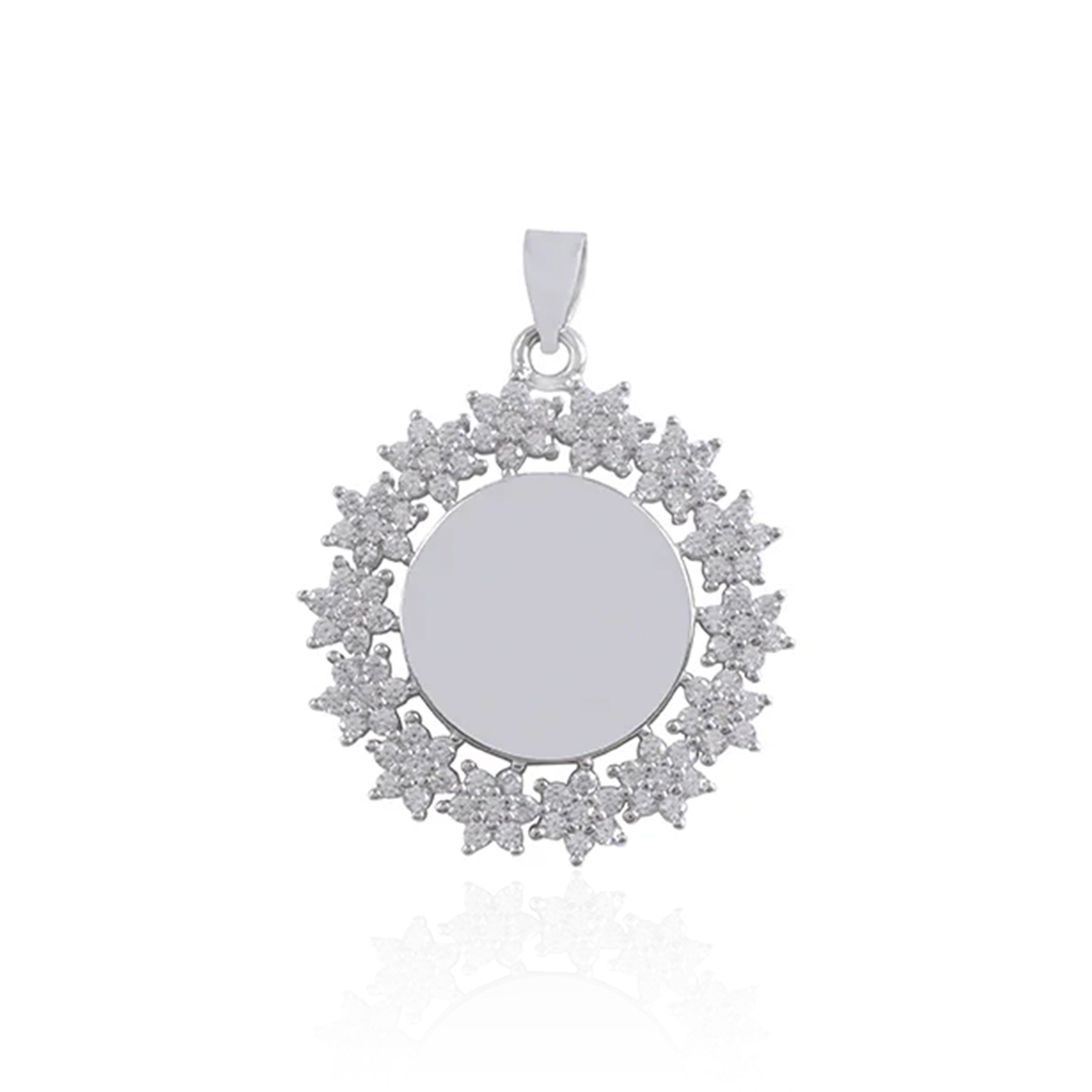 Celestial Bloom 925 Sterling Silver Stone Frame Pendant