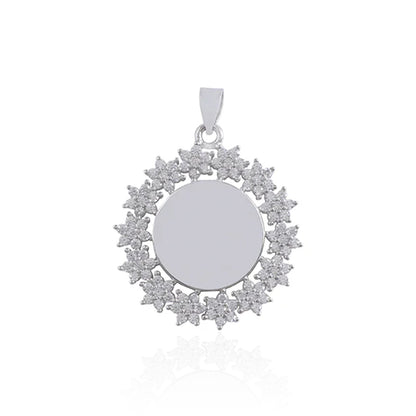 Celestial Bloom 925 Sterling Silver Stone Frame Pendant