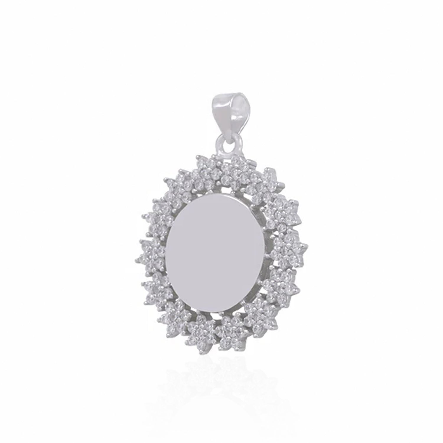 Celestial Bloom 925 Sterling Silver Stone Frame Pendant