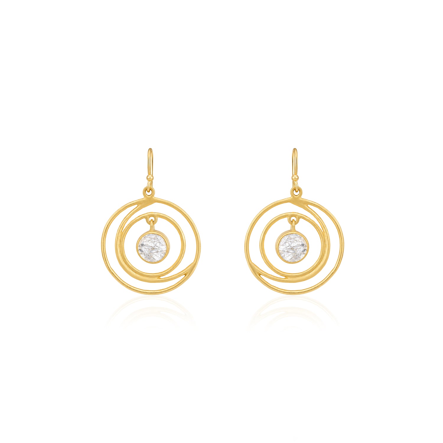 Celestial Circle Glow 925 Sterling Silver Elegant Earring
