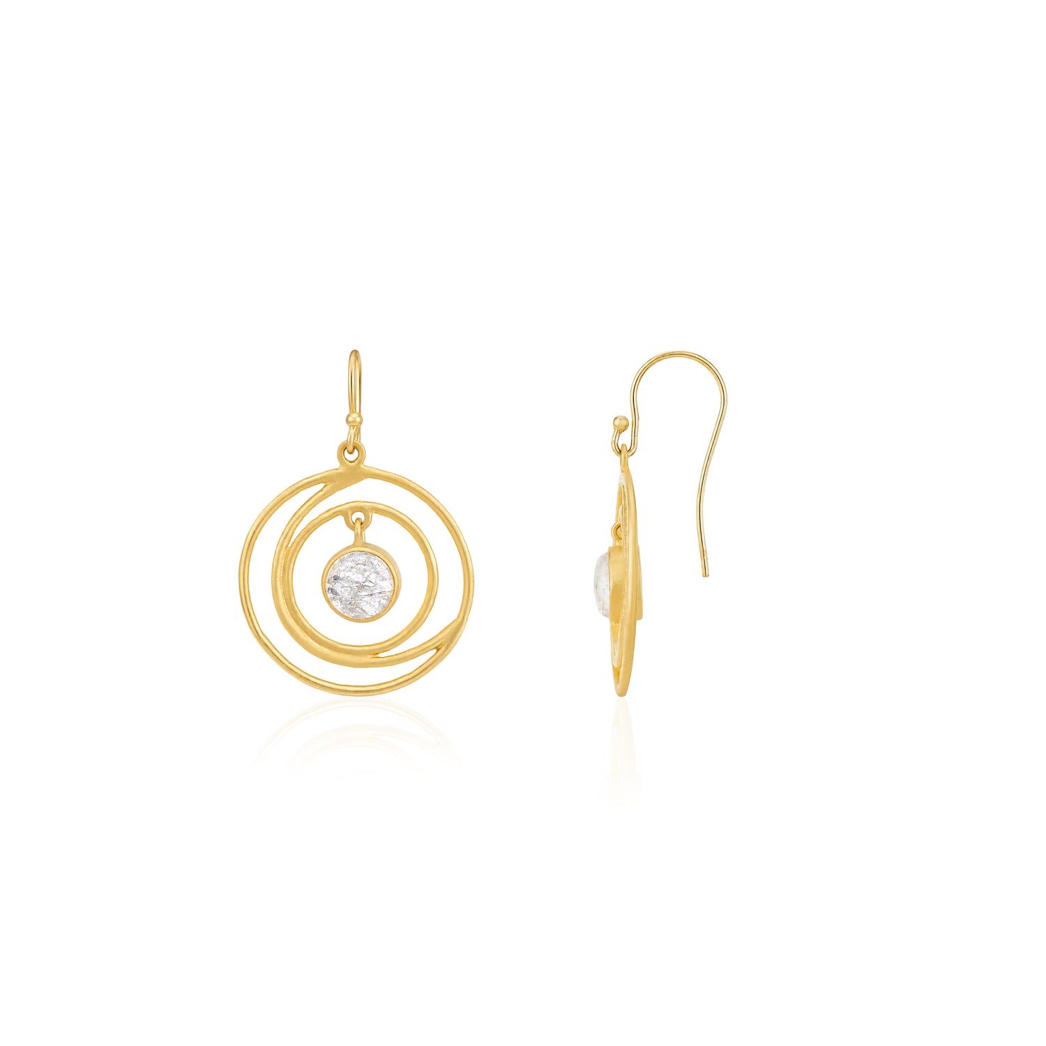 Celestial Circle Glow 925 Sterling Silver Elegant Earring
