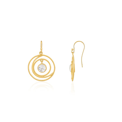 Celestial Circle Glow 925 Sterling Silver Elegant Earring