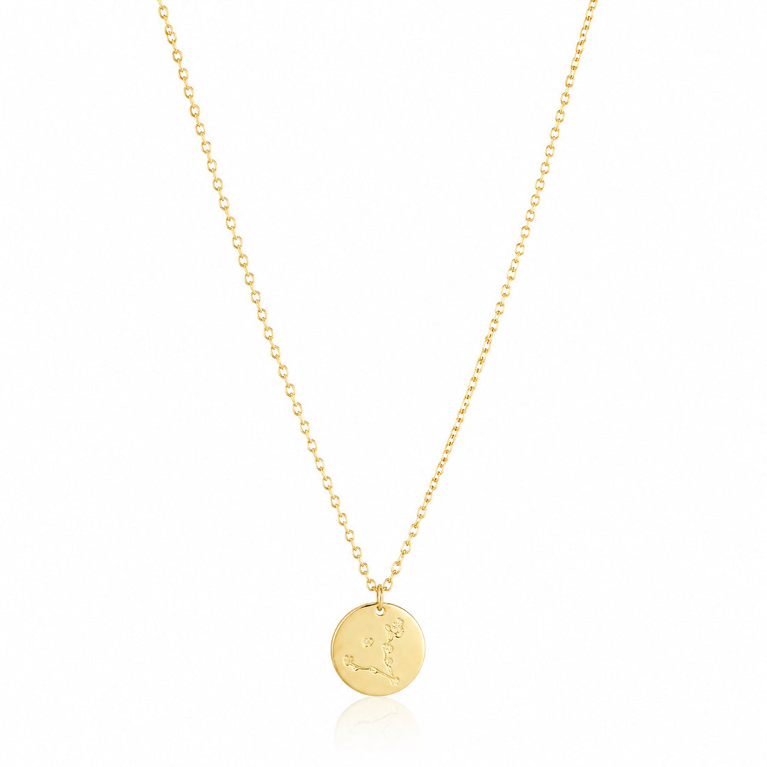 Celestial Constellation Disc 925 Sterling Silver Golden Chain Pendant for Women
