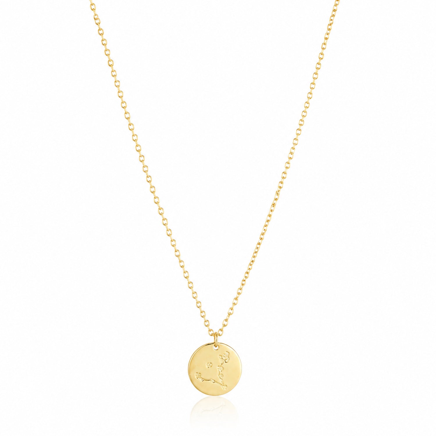 Celestial Constellation Disc 925 Sterling Silver Golden Chain Pendant for Women