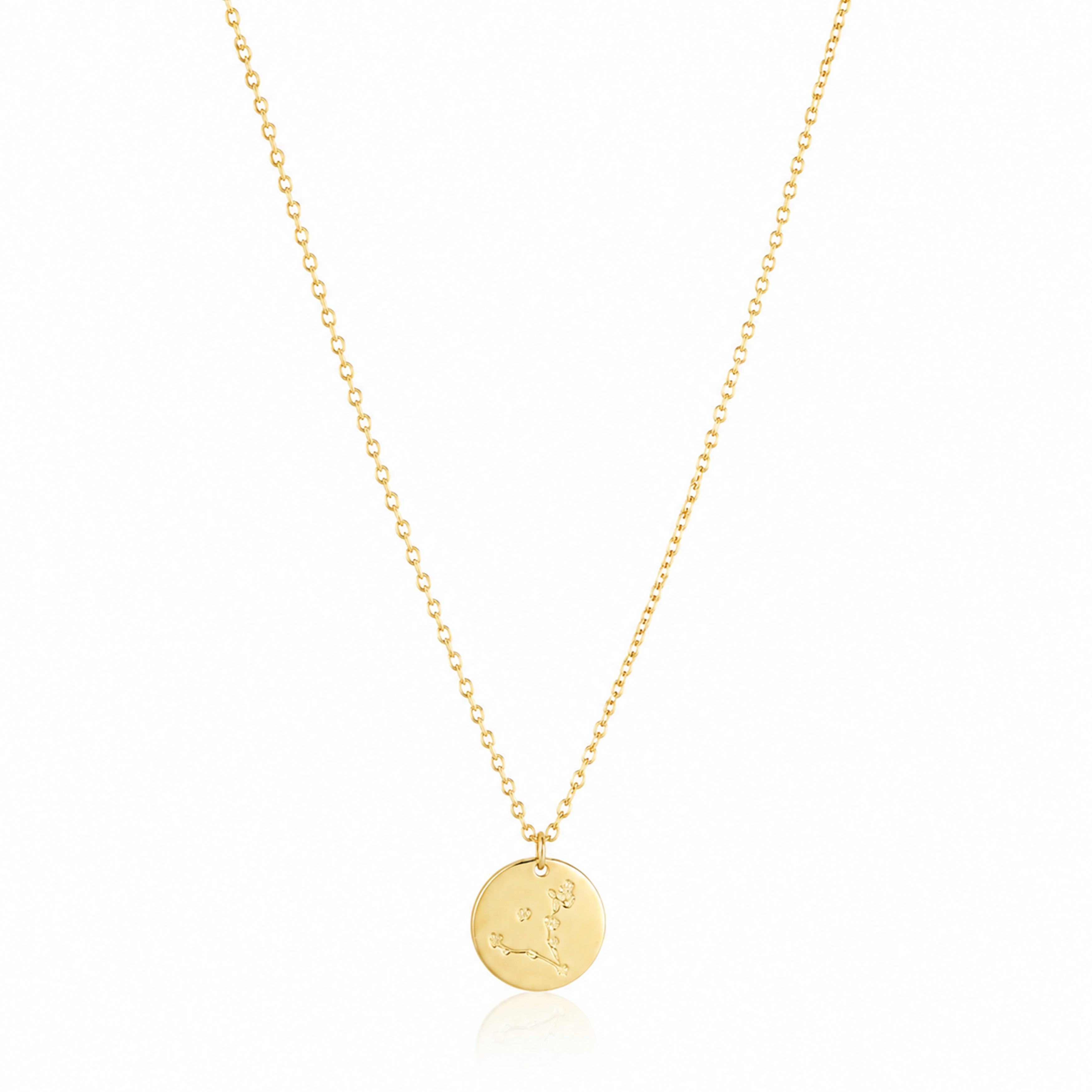 Celestial Constellation Disc 925 Sterling Silver Golden Chain Pendant for Women