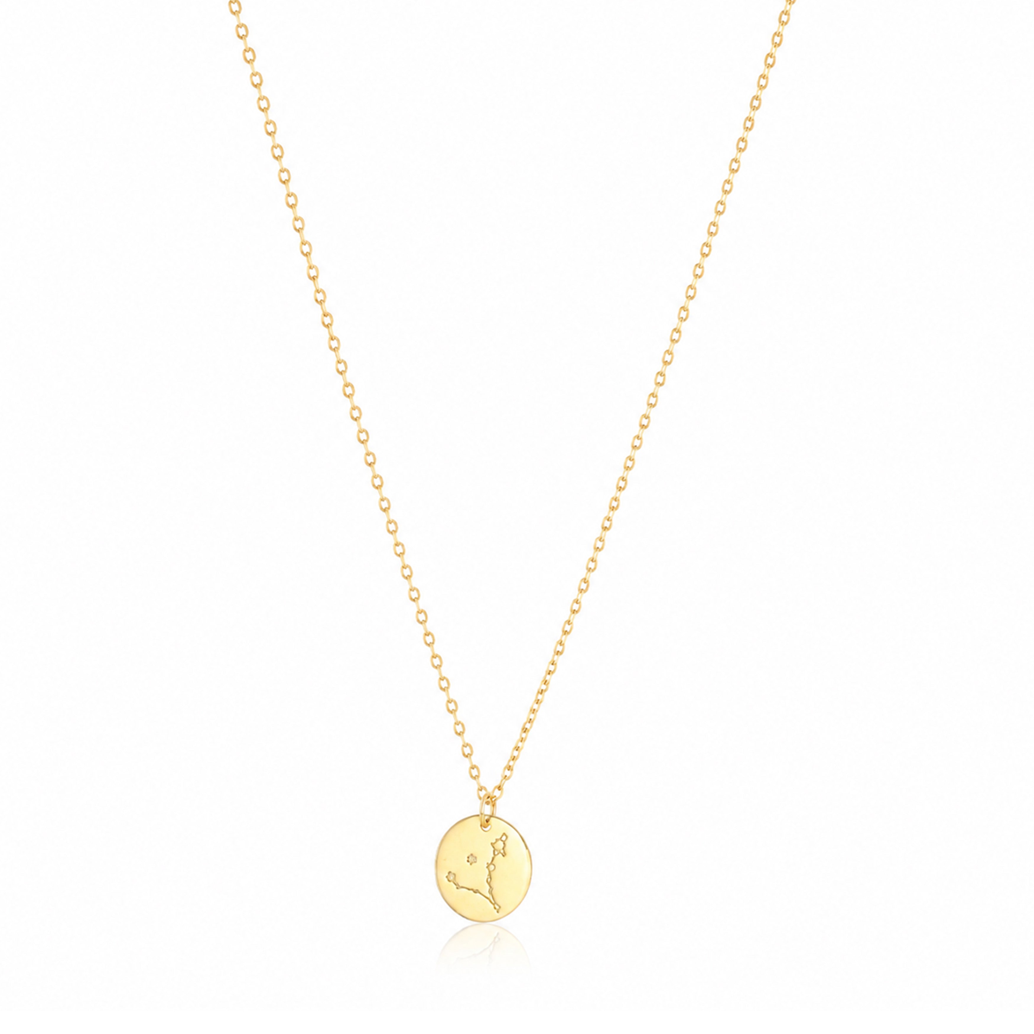 Celestial Constellation Disc 925 Sterling Silver Golden Chain Pendant for Women Vendi Signature