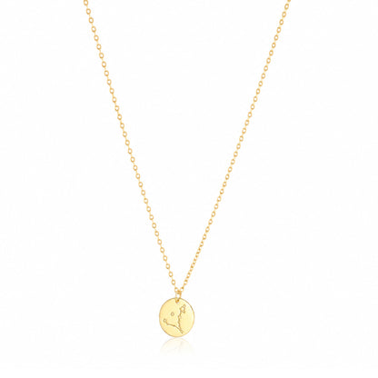 Celestial Constellation Disc 925 Sterling Silver Golden Chain Pendant for Women Vendi Signature