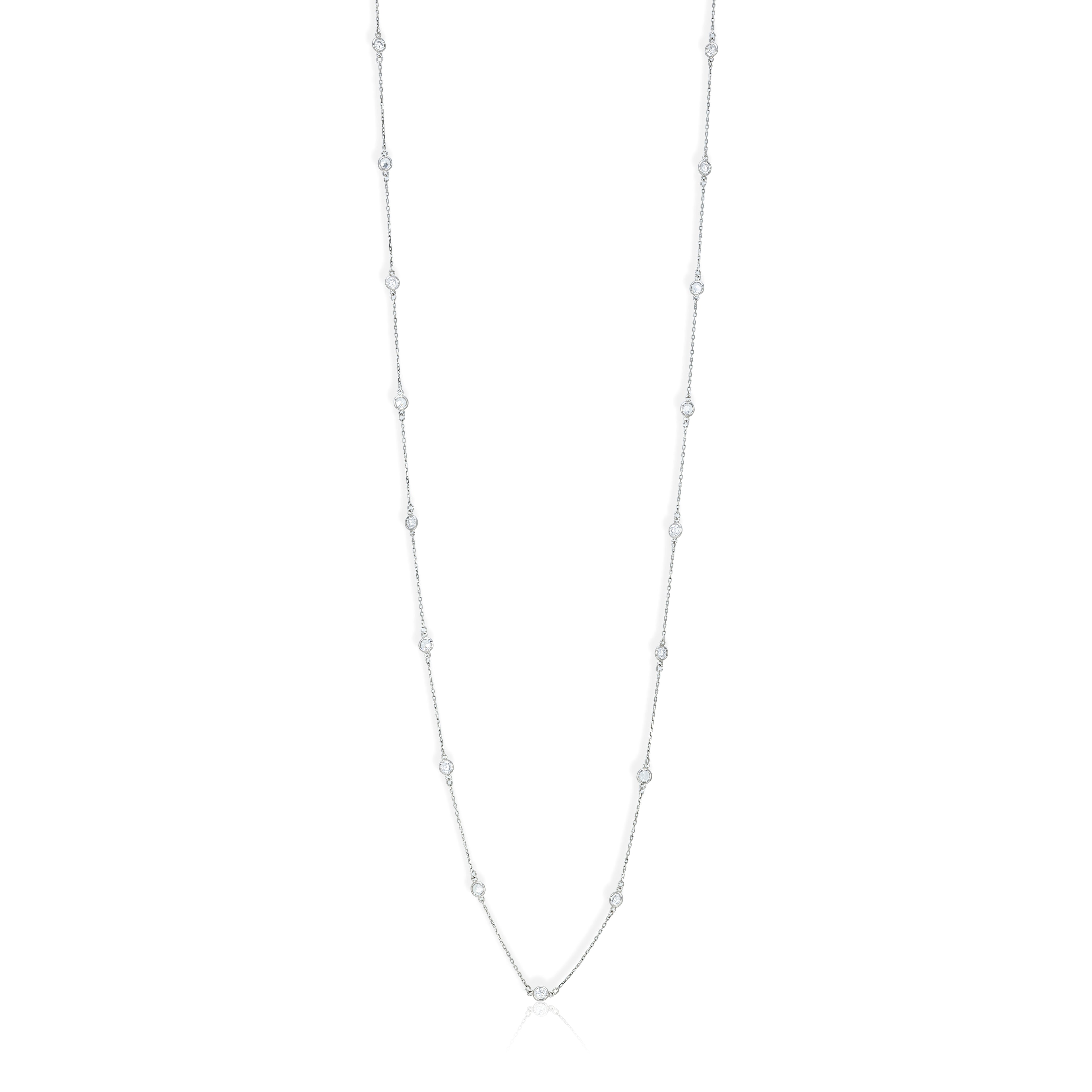 Celestial Dewdrop Sparkle Silver Station Chain