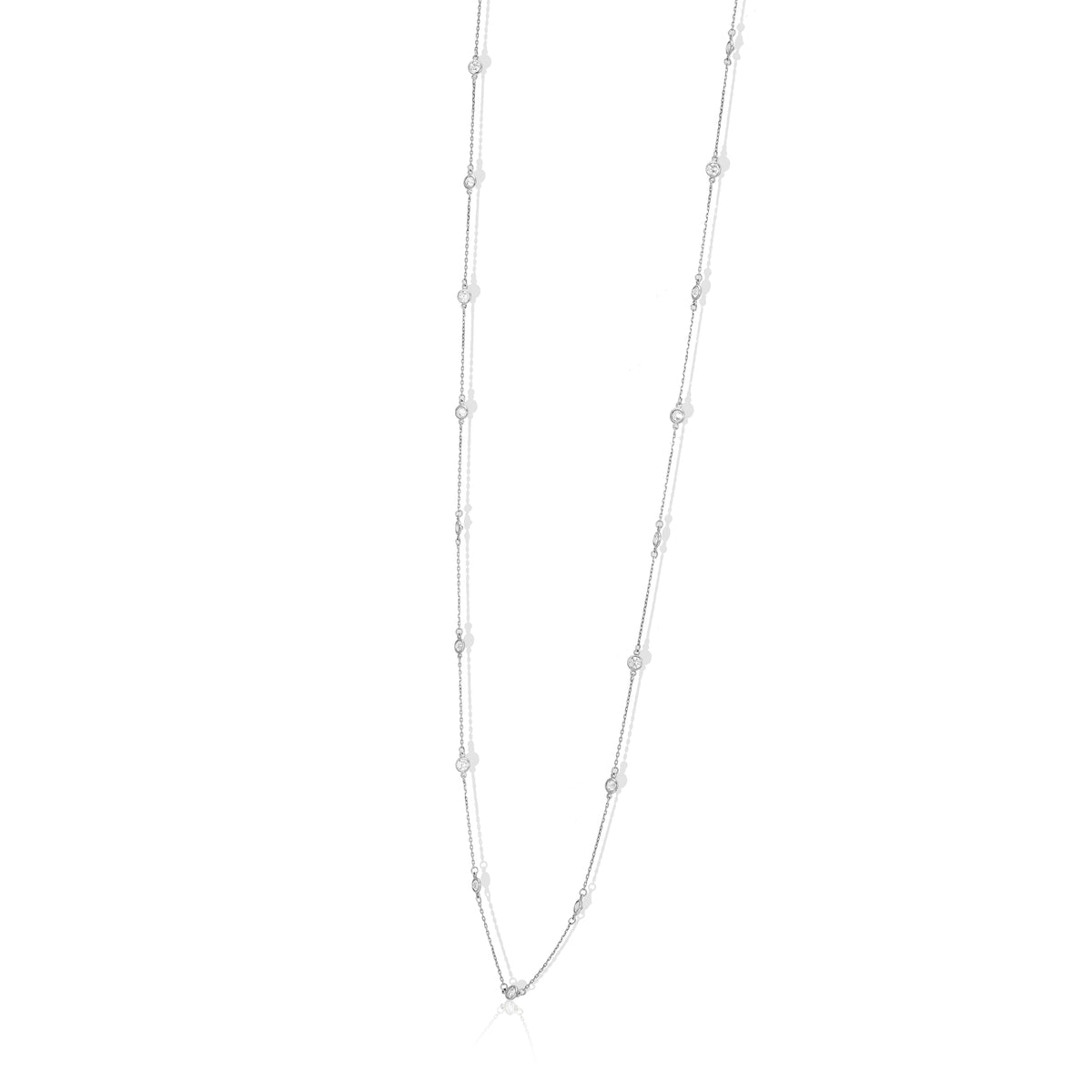 Celestial Dewdrop Sparkle Silver Station Chain