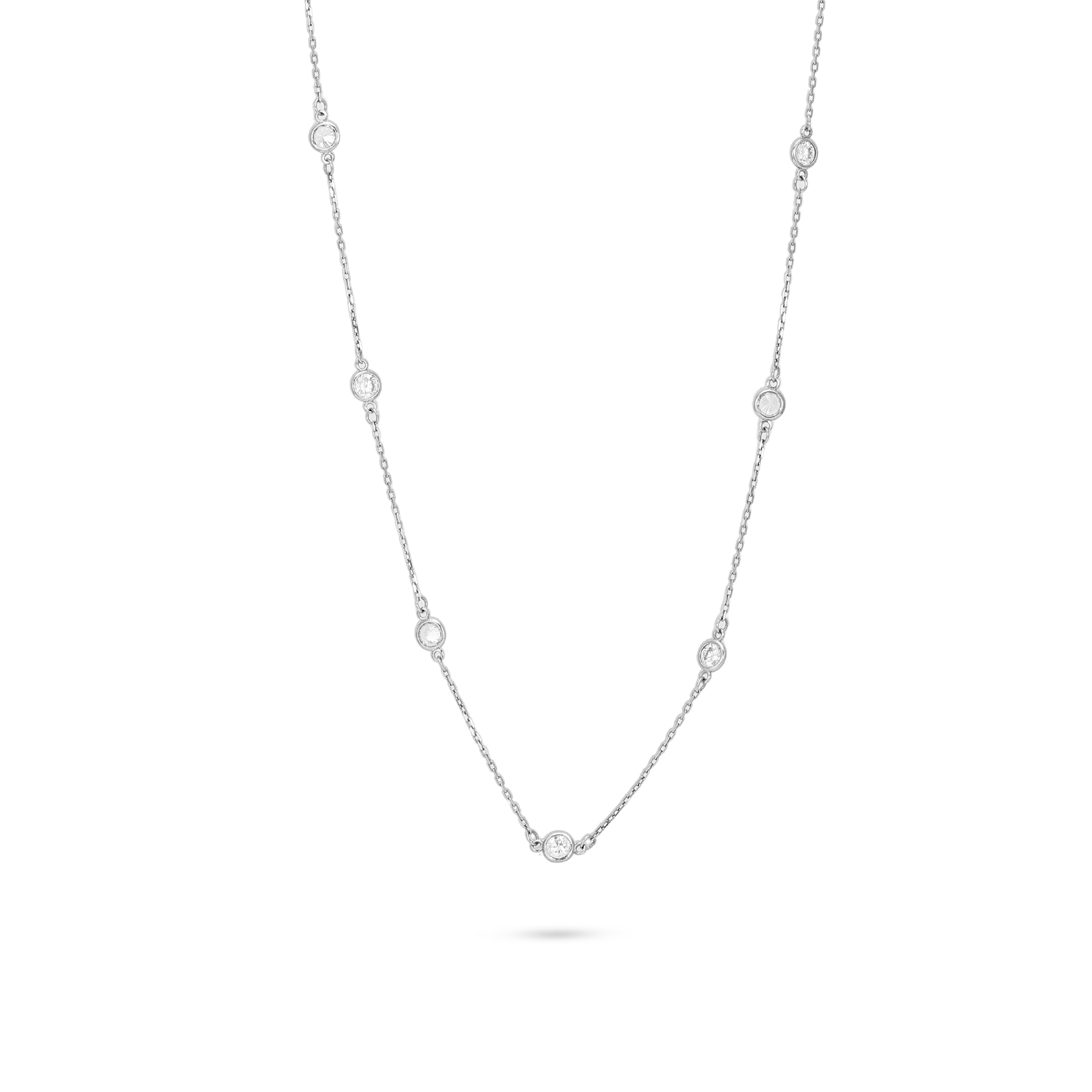 Celestial Dewdrop Sparkle Silver Station Chain