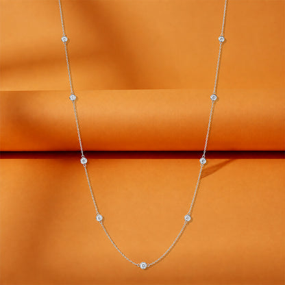 Celestial Dewdrop Sparkle Silver Station Chain