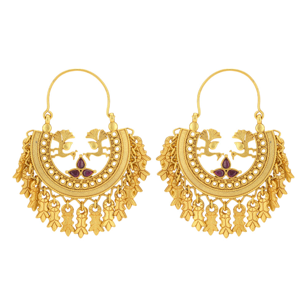 Celestial Drops Hoop 925 Chandbali Earrings
