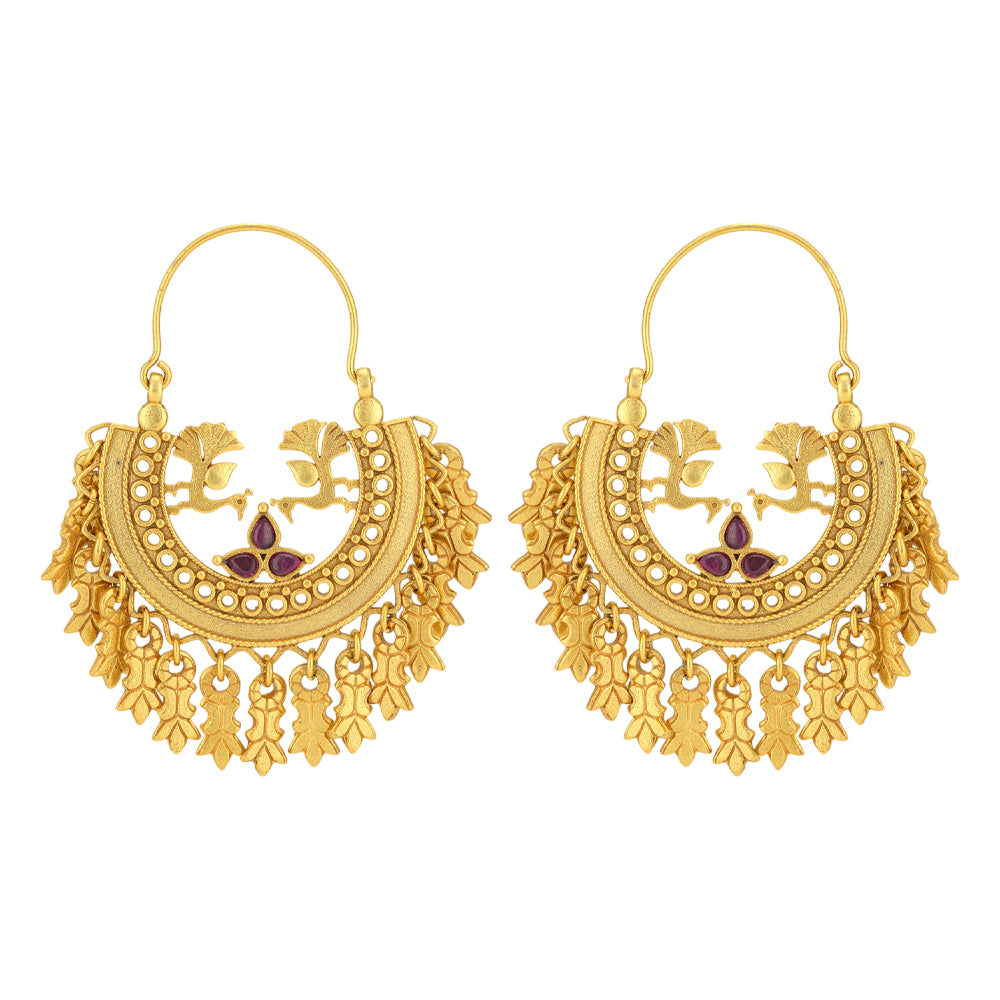 Celestial Drops Hoop 925 Chandbali Earrings