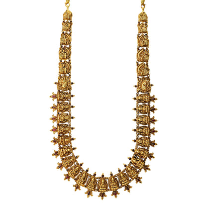 Celestial Lakshmi Peacock Fusion 925 Gold Plated Haram