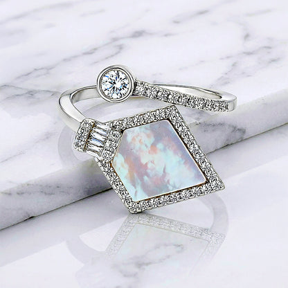Celestial Mother Of Pearl 925 Sterling Silver Ring for Women