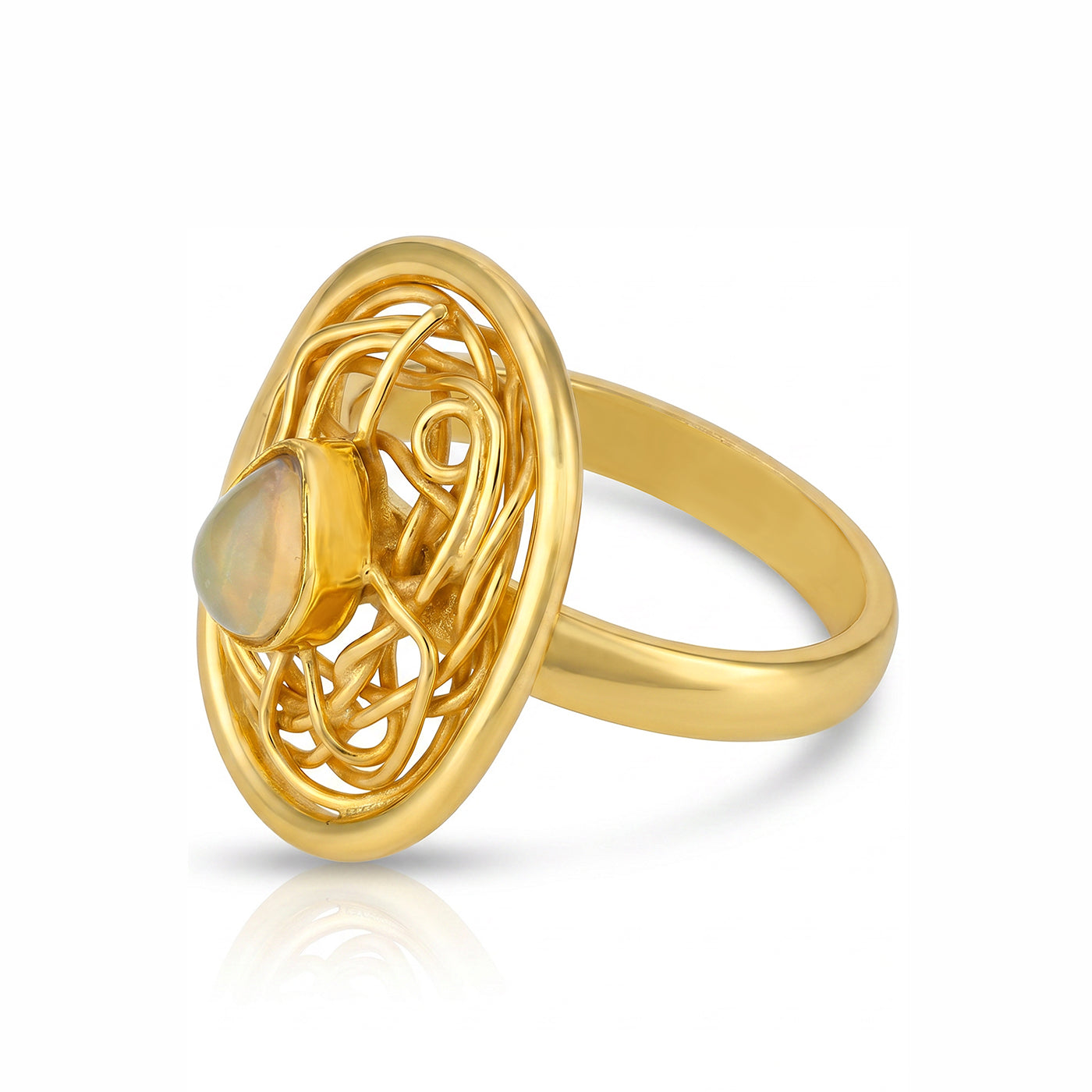 Celestial Pearl Nest 925 Sterling Silver Cocktail Ring